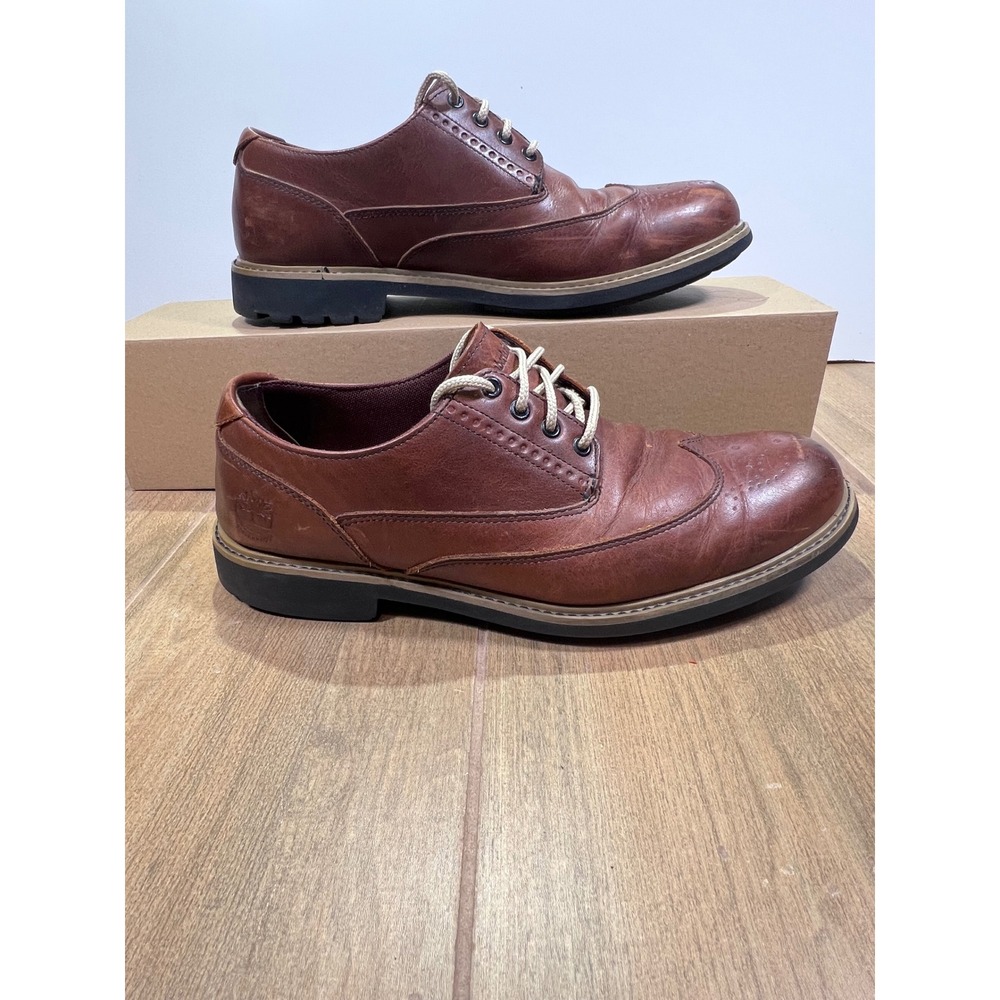 Timberland Earthkeepers Mens Brown Leather Wingtip Brogue Oxford Shoes 9743A 9.5